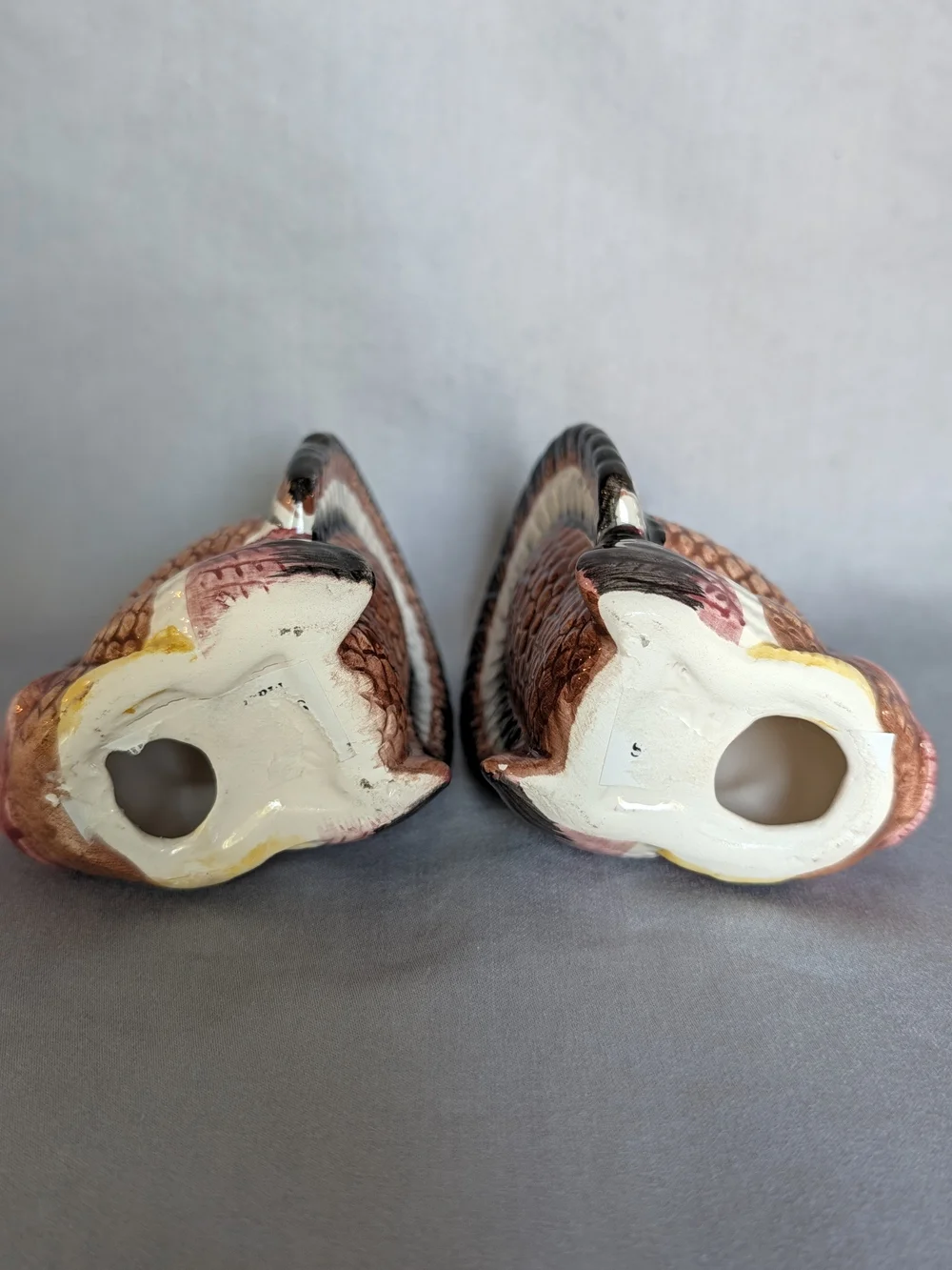 Pair Of Ceramic Turkey Taper Candle Holders Thanksgiving Fall